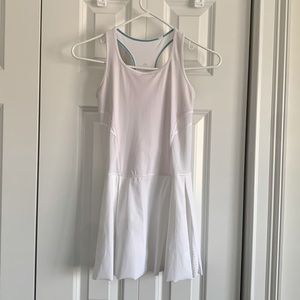 Ivivva White Tennis Dress Size 12 racer back tank top and pleated skirt.